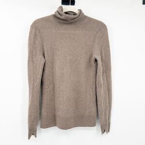 Saks Fifth Avenue Womens Fall Preppy Knit 100% Cashmere Turtleneck‎ Sweater S